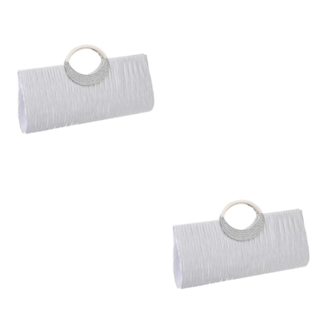 maskred Sac à Main de Soirée Robuste et Durable Compagnon Fiable pour la Nuit en Polyester Femmes Pochettes Sac de Soirée Bons Cadeaux Blanc 2Set