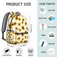 thumbnail image 6 of White Sunflower Backpack for School,Cute School Bag,Schoolbag with Adjustable Shoulder Straps & Padded Back,15.3"x11"x7.1".﻿, 6 of 6
