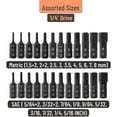 thumbnail image 3 of Bates Hex Head Allen Wrench Drill Bit Set, 25 Pcs, S2 Steel, Magnetic, 1/4 Hex Shank, Key Set, 3 of 6