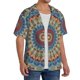 thumbnail image 2 of Balery Round Mandala Camisa Casual de Manga Corta con Botones para Hombre, Texturizada, Estilo Cubano, para Playa, Verano-Large, 2 of 5