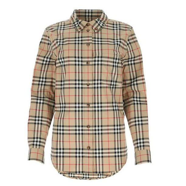 Afgekeurd deugd professioneel Burberry Ladies Vintage Check Stretch Cotton Button-down Collar Shirt,  Brand Size 8 (US Size 6) - Walmart.com