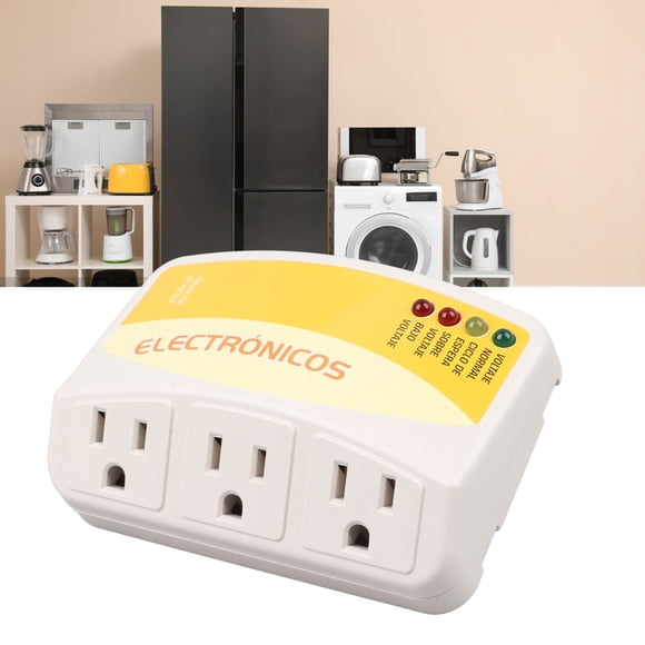 Protector Contra Sobretensiones Regleta De 3 Tomas, Protector Electrónico Contra Sobretensiones Universal 3 Tomas Protección Sobrime 1440W Para Televisión