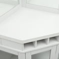 Home Source Corner Bar Unit White Hardwood