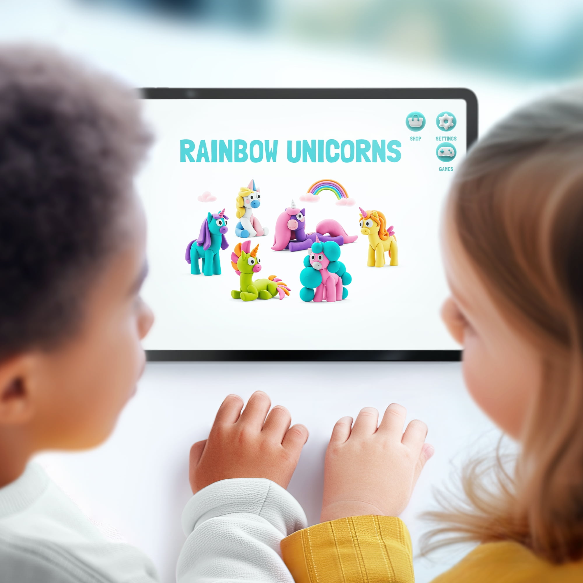 Hey Clay Rainbow Unicorns, Air Dry Clay Kit with Interactive App for Kids & Tweens