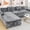 Grey., variant on Stretch L-Shape Sofa Cover, Velvet 1 2 3 4 Seat Sectional Sofa Slipcover Soft Chaise Lounge Couch Cover (White,1 seat 35-55inch)