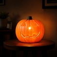 thumbnail image 5 of Pumpkins for Decorating,Pumpkin Lanterns,Light Up Halloween Pumpkin Lamp,Waterproof Battery Operated Warm White LED Jack O Lantern for Indoor Outdoor Holiday Decor(Orange-C 8in), 5 of 6