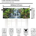 thumbnail image 5 of Green Forest Tree Valance Curtain Pine Coniferou Trees Forest Watercolor Style Rod Pocket Valance Window Treatments Short Curtains for Kitchen Farmhouse Decor 54x18inch, 5 of 6