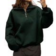 thumbnail image 2 of Sweat à Capuche Mode pour Femmes 2023 Col Rabattu Fermeture Éclair Pull Europe Amérique Hiver 2023 Nouvelle Tendance Rue Ample Décontracté Paresseux Fermeture Éclair Pull 50 % de Réduction Liquidation Costumes Halloween/noël, 2 of 6