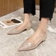 thumbnail image 5 of Minnieouse 2 paquetes/lote de zapatos de lentejuelas de cuero de fibra plana para mujer, cómodos, fáciles de cuidar, zapatos de corte para Calzado champán 36.1, 5 of 6