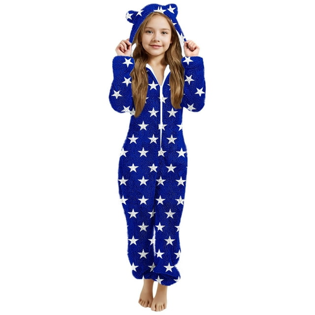 Pyjama pour Bébé Fille, Grenouillère d'Hiver Chaude à Manches à Capuche