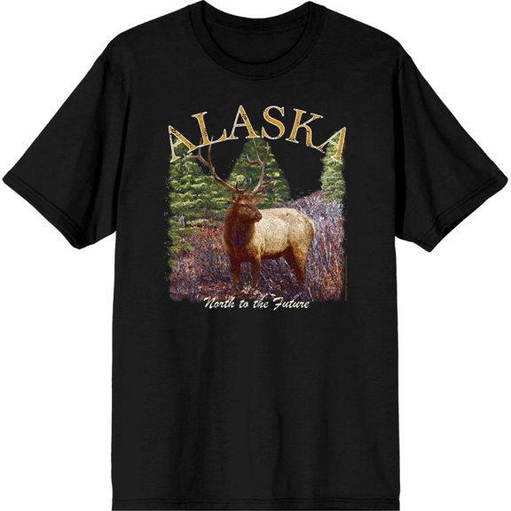 Adventure Society Alaska Men's Black Crew Neck Short Sleeve Tee-Medium