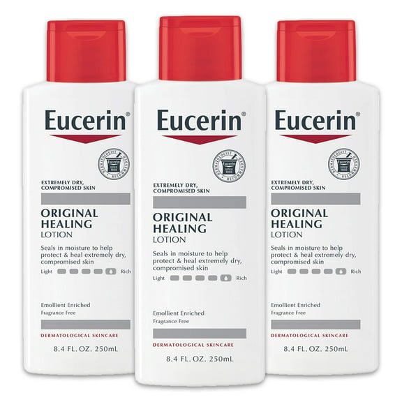 Eucerin Original Healing Lotion ZS23 - Fragrance Free, Rich Lotion for Extremely Dry Skin - 8.4 fl. oz. Bottle (Pack of 3)