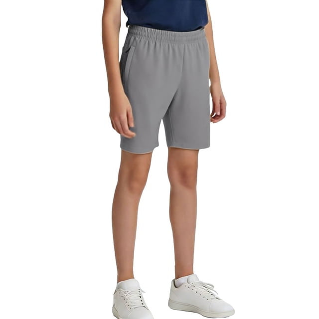 Pantalones deportivos informales de verano para niños y niñas, con cintura elástica y bolsillos, de poliéster