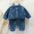 thumbnail image 2 of Annhoo Toddler Baby Boys Girls Fleece Clothes 2 Piece Winter Warm Outfits Zip up Long Sleeve Jackets and Pants Homewear, 2 of 7