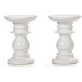 thumbnail image 3 of Hosley Set of 4, White Unscented Pillar Candles & Set of 2 Ceramic White Pillar Candle Holders, 3 of 5