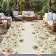 thumbnail image 2 of Watercolor Floral Outdoor Rug for Patio/Deck/Porch, Non-Slip Large Area Rug 5 x 7 Ft, Spring Green Flowers Botanical Beige Indoor Outdoor Rugs Washable Area Rugs, Reversible Camping Rug Carpet Runner, 2 of 8