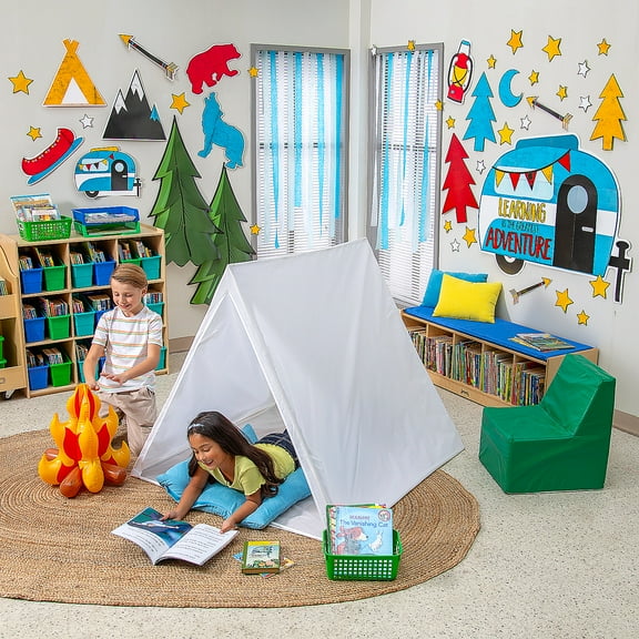 Fun Express Adventure Reading Corner Tent Kit - 54 Pieces