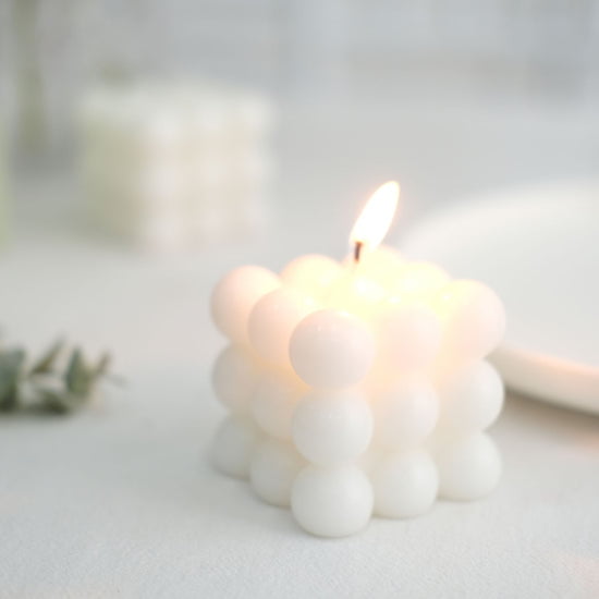 Gold Bubble And Mini Bubble Candle White Soy | Vegan | Ball Cube