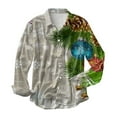 thumbnail image 2 of Cathalem Mens Shirt Adult Male Clothes Printed Button down Shirt Male Autumn and Winter Christmas Theme Long Sleeve Shirt Lapel All Print Button (Silver, XL), 2 of 4