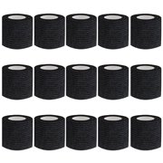 15pcs Tattoo Grip Tape Black, 2.95"x 5Yards Disposable Cohesive Tattoo Grip Cover Wrap Elastic Bandage Handle Grip Tube for Tattoo Machine Tattoo Grip Accessories