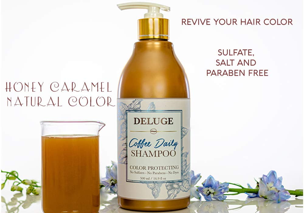 Deluge Coffee Shampoo and Conditioner Set With Argan Oil, Coffee Berry, and Honey Extract - Color Protecting, Moisture Repair, Sulfate-Free For All Hair Types (16.9 oz each)