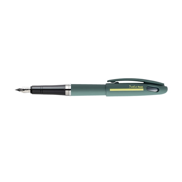 Pluma Estilográfica Pentel Tradio TRF99D-C Verde Caqui Mate con Tinta Azul Borrable