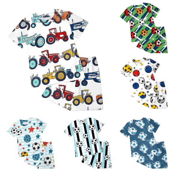 larppty Pajama Set Cotton Summer Short Sleeves Top and Shorts Two Piece Pjs Sleepwear(Mint Green, 7-8 Years)