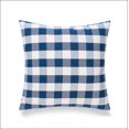 thumbnail image 1 of Coussin à Carreaux Indigo et Blanc H, 1 of 1