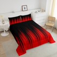 thumbnail image 3 of Black Red Comforter Set Full Abstract Gradient Stripes Bedding Set Teen,Vintage Ombre Art Striped Lines Geometric Down Comforter,Stripe Modern Style Quilt Simple Room Decor, 3 of 6