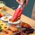 thumbnail image 5 of Pinzas de cocina profesionales, utensilios de cocina de acero inoxidable y silicona de grado alimenticio, pinzas de cocina resistentes al calor (juego de 2/rojo), 5 of 5