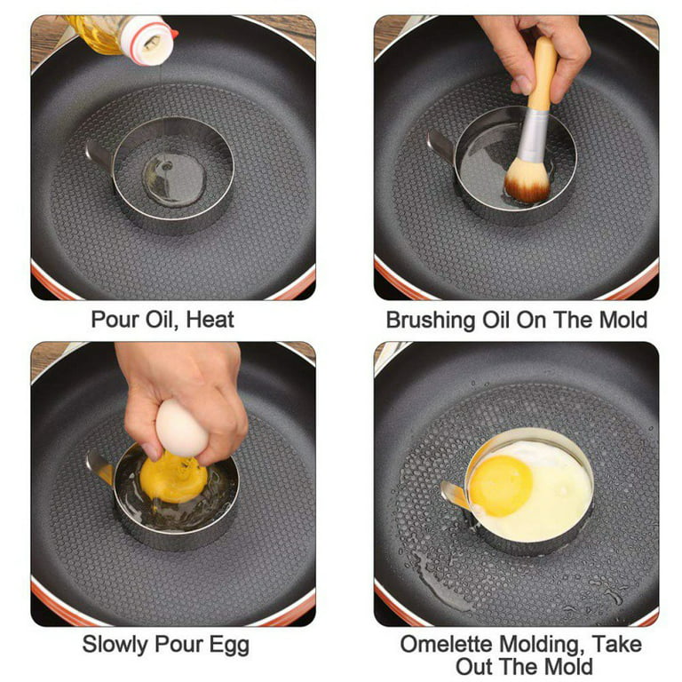 Stainless Steel Omelette Fried Egg Mold Round Shaper Eggs Mould
