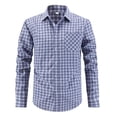 thumbnail image 1 of Blusa y camisa de manga larga con cuello vuelto para hombre, blusa informal a la moda con botones, cómoda y de manga larga con cuello vuelto, blusa de poliéster para hombre., 1 of 5