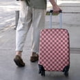 thumbnail image 3 of Pink Brown Heart Checkered Pattern Luggage Cover Fashion Suitcase Cover Baggage Covers Fit 25-28 Inch Luggage (Go Travel), 3 of 5