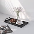 thumbnail image 3 of Rectangle Black Metal Tray with Handles 16x9.5 inches - Organizer Trays for Room Table ,Bathroom Tray ,Fruit Tray ,Drink Tray, 3 of 9