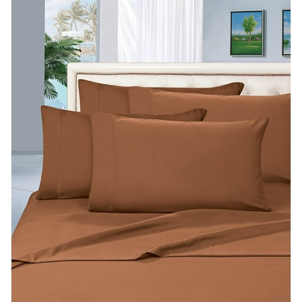 Elegant Comfort 1800 Series Deep Pocket 4pc Bed Sheet Set , King Mocha
