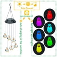 thumbnail image 6 of Yuedong Penguin Mushroom Solar Wind Chime Lamp Durable Pendants About 66cm High LED Outdoor Use For Courtyard Garden Decoration, 6 of 17