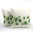 thumbnail image 5 of St Patrick''s Day Lucky Clover Pillow Covers 16x16 Inch Set of 2 Green Shamrock St Patricks Day Decorative Throw Pillow Covers Cotton Linen Cushion Covers for Couch Bed Sofa Chair Car Decor, 5 of 6