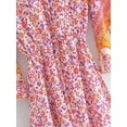 thumbnail image 4 of Vintage Chic Women Floral Print Batwing Sleeve Beach Bohemian Maxi Dresses Robe Ladies V-neck Summer Boho Dress Vestidos, 4 of 6