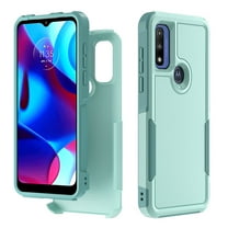 Xhy Moto G Pure Case, Moto G Power 2022 Case Military Grade Full Body Double Layer Protection Shock and Drop Resistant TPU Durable Removable for Moto G Pure Phone, Motorola G Power Case - Light Green