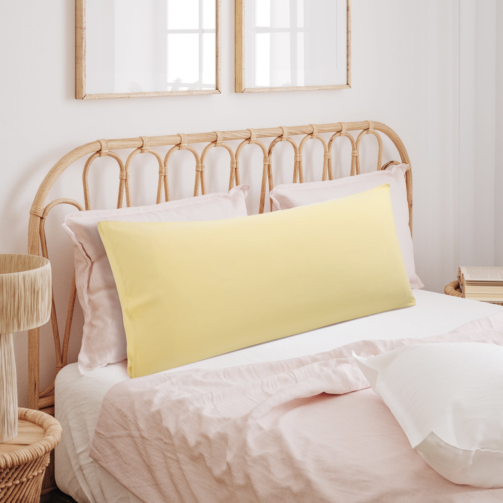 Unique Bargains Soft Microfiber Pillowcases Gold 20"x48"
