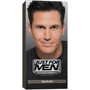 Just For Men Shampoo-In Hair Color Real Black, 1 Application, Pack of 2