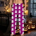 thumbnail image 2 of SJLDQY Mens Halloween Pajamas Pants Wide Leg Pjs Trousers for Men Hallowmas Pumpkin Ghost Elastic Waist Homewear Loungewear With Pocket, 2 of 6