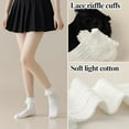 thumbnail image 6 of YooGuoGuo Womens Crew Socks Lace Ruffle Frilly Cotton Cute Princess Ankle Dress Socks for Girl 4 Pack, 6 of 7
