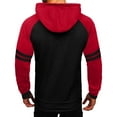 thumbnail image 4 of Vintage Mens Hoodies Casual Loose Sweatshirt Blocking Color Drawstring Large Pocket Hoodie Raglan Sleeve Sports Sweatshirt,Size M-3XL, 4 of 4