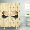 thumbnail image 1 of ABPHQTO Maquillaje Princesa Faux Name Dots Diamond Sleep Cortina de ducha de oro blanco 150x180 cm, 1 of 1