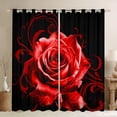 thumbnail image 1 of Erosebridal Rideaux à Roses Rouges pour Chambre et Salon (2 Panneaux, 38 x 45 Pouces) Rideaux Occultants 30 %-50 % à Motif Floral de Roses pour Jardin, Assombrissants, Romantiques pour la Saint-Valentin, 1 of 5