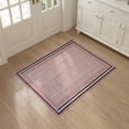 thumbnail image 3 of ODIKA 3'x5' Washable Throw Rug Stain Resistant, Low Profile, Non-Slip Pink Contemporary Geometric Lattice Panel Abstract Interlocking for Entryway, Kitchen, Mudroom, 3 of 7