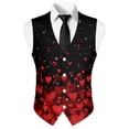 thumbnail image 5 of Yuyamidu Valentine's Day Men's Suit Vest Size S Red Heart Waistcoat Casual Slim Fit Suit Vest Business Formal Dress Waistcoat Music Note Vests for Suit or Tuxedo, 5 of 7