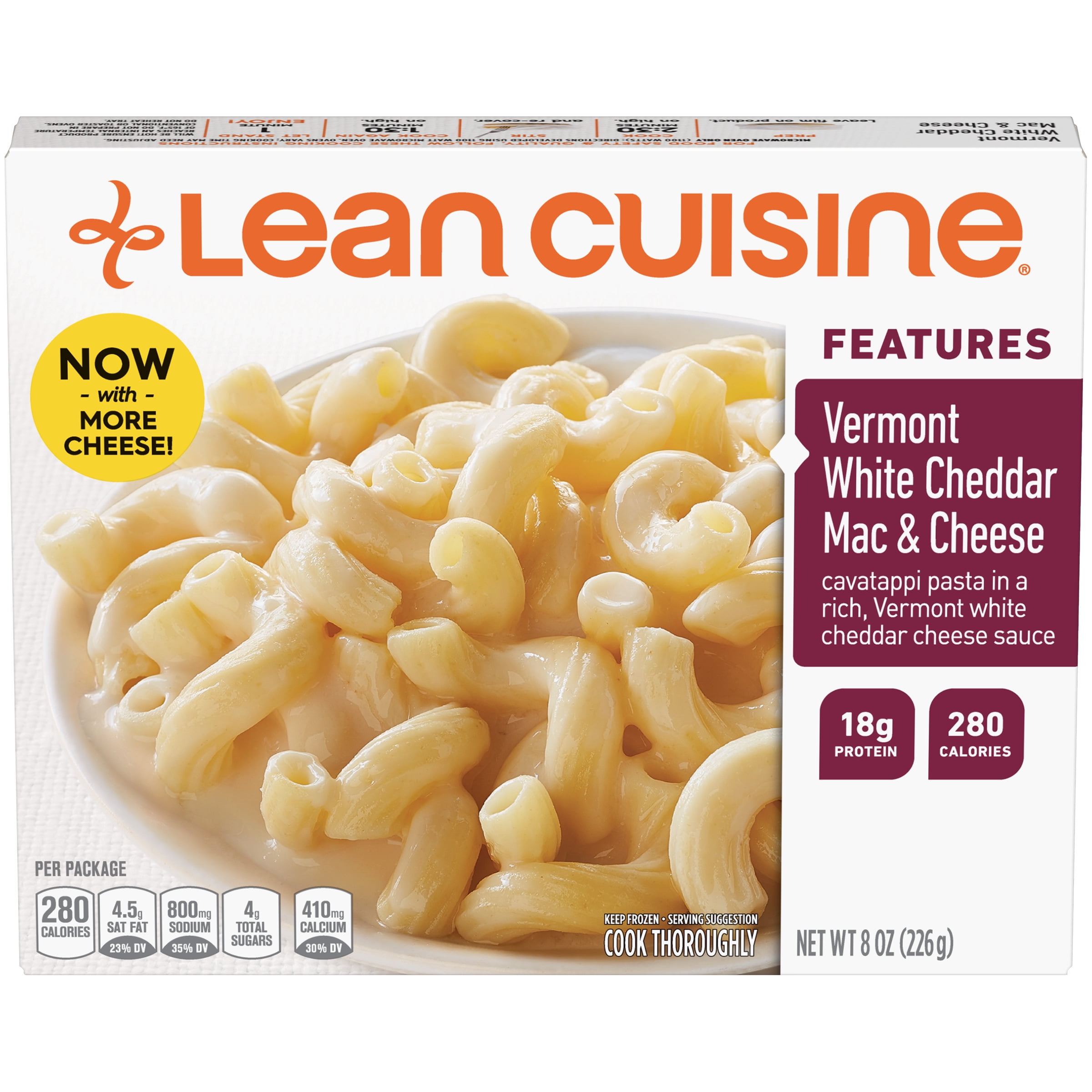 LEAN CUISINE FEATURES Vermont White Cheddar Mac & Cheese, Frozen Meal