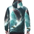 thumbnail image 7 of Naloa Surfing Shark Men's Casual Hooded Collar Drawstring Hoodies Pullover Sweatshirts Casual Long Sleeve Shirts-3X-Large, 7 of 7